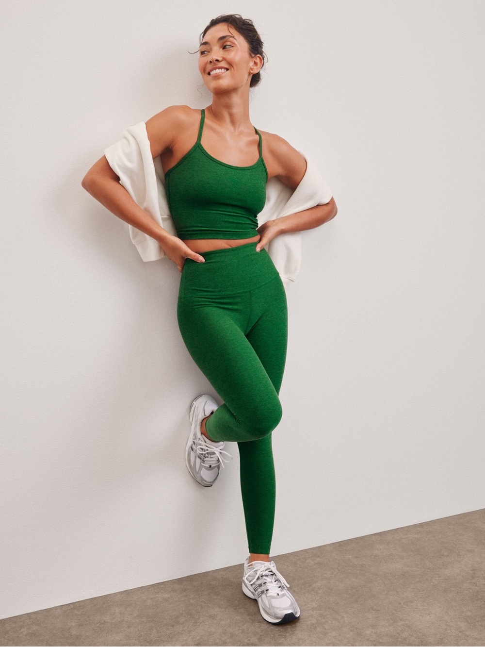 Beyond Yoga Spacedye Caught In the Midi High Waisted Leggings Green Heather XS